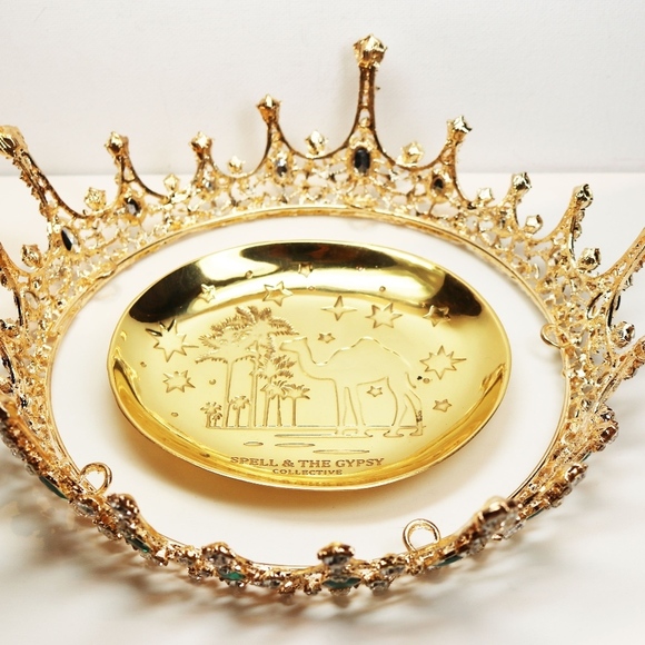 ⚜️ IMPERIAL BEJEWELED CLEAR CRYSTAL GOLD CROWN main image 8